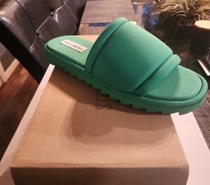 Steve Madden Vibrant Green Slide Sandals